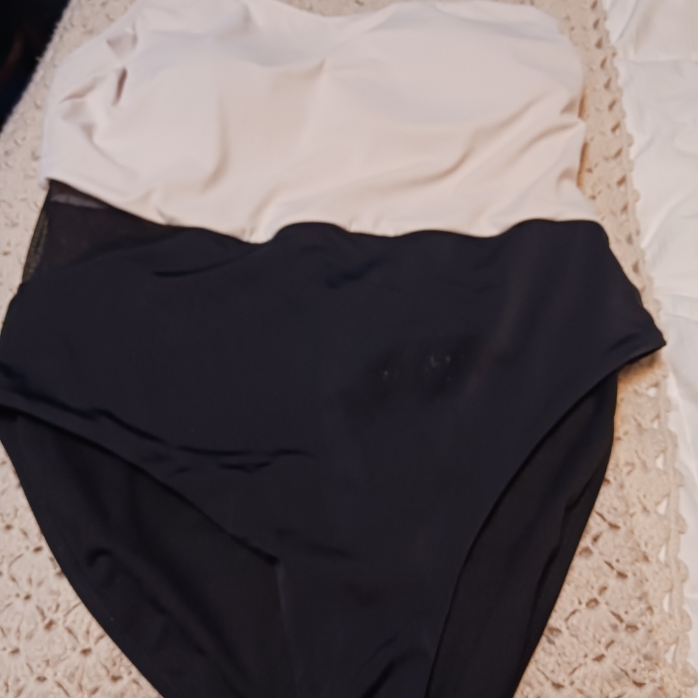 Women's one piece bathing suit.